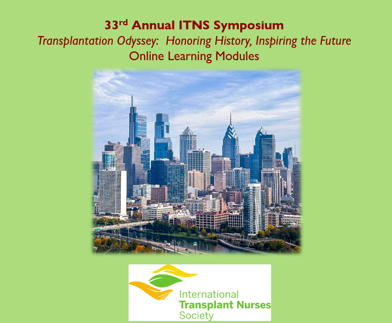 33rd Annual ITNS Symposium Transplantation Odyssey:  Honoring History, Inspiring the Future: Online Learning Modules Banner